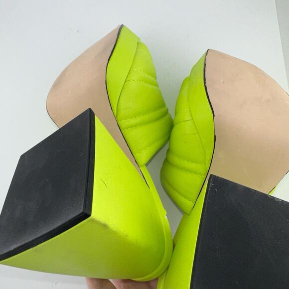 Circus NY Sam Edelman Marlie Platform Block Heel Green Heel Slide 5M NWOB - Picture 4 of 4